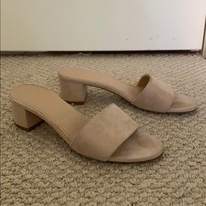 Mansur Gavriel Suede Mules in Nude / Blush